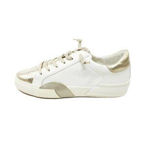 Dolce Vita Zina White Gold Metallic Leather Low Top Sneakers Womens Size US 7